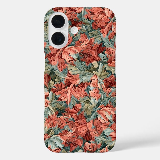William Morris Acanthus Rust Red Sage Green Case-Mate iPhone Case (Back)