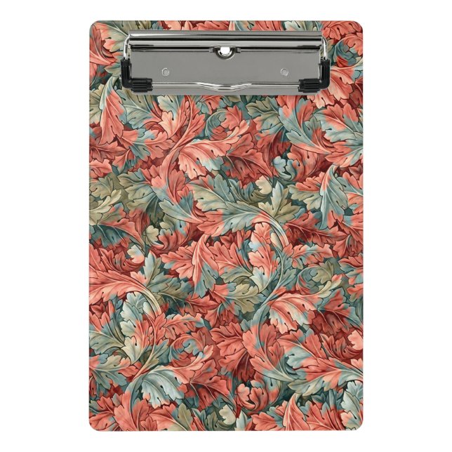 William Morris Acanthus Rust Red Sage Green Mini Clipboard (Front)