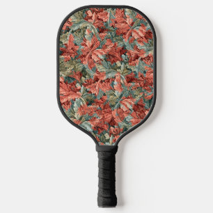 William Morris Acanthus Rust Red Sage Green Pickleball Paddle