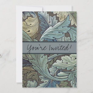 William Morris Acanthus Sage Flower Floral Botanic Invitation