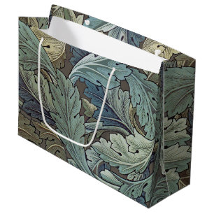 William Morris Acanthus Sage Flower Floral Botanic Large Gift Bag