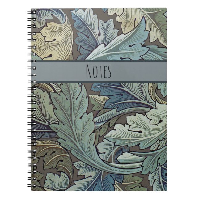 William Morris Acanthus Sage Flower Floral Botanic Notebook (Front)