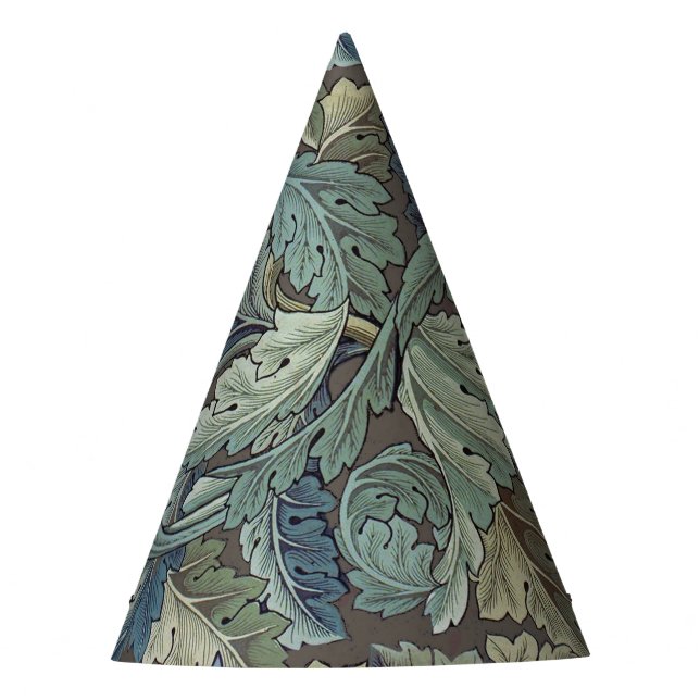 William Morris Acanthus Sage Flower Floral Botanic Party Hat (Front)