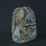 William Morris Acanthus Sage Flower Floral Botanic Printed Backpack<br><div class="desc">This elegant old world rich flower art design is based on the William Morris Acanthus pattern,  a classic blue green wallpaper design from 1875 created by William Morris for his line of English flower wallpaper.</div>