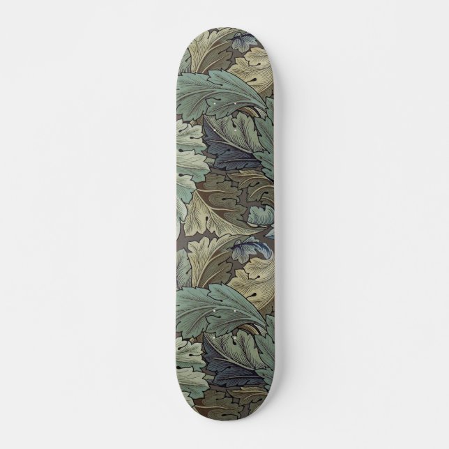 William Morris Acanthus Sage Flower Floral Botanic Skateboard (Front)