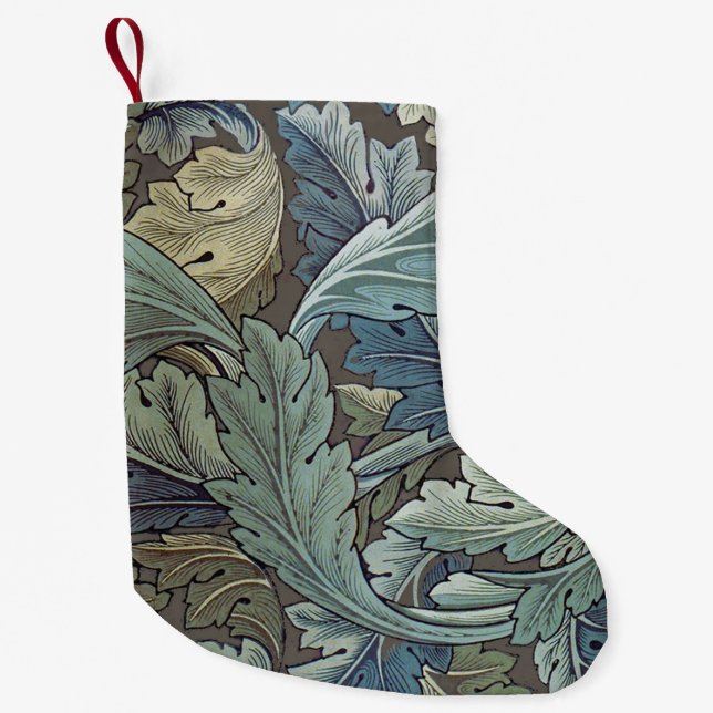 William Morris Acanthus Sage Flower Floral Botanic Small Christmas Stocking (Front)