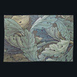 William Morris Acanthus Sage Flower Floral Botanic Tea Towel<br><div class="desc">This elegant old world rich flower art design is based on the William Morris Acanthus pattern,  a classic blue green wallpaper design from 1875 created by William Morris for his line of English flower wallpaper.</div>