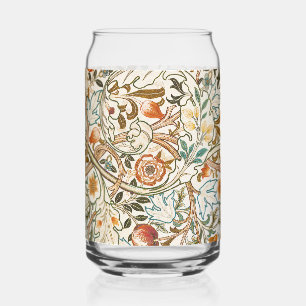 William Morris Acanthus Vintage Floral Art Can Glass