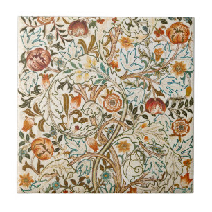 William Morris Acanthus Vintage Floral Art Tile