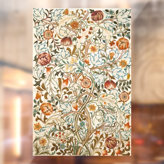 William Morris Acanthus Vintage Floral Art Window Cling (Sheet 2)