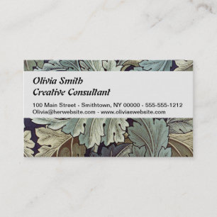 William Morris Acanthus Wallpaper Leaves Business Card