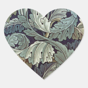 William Morris Acanthus Wallpaper Leaves Heart Sticker