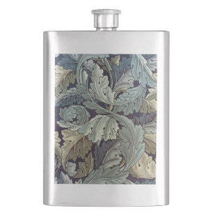 William Morris Acanthus Wallpaper Leaves Hip Flask