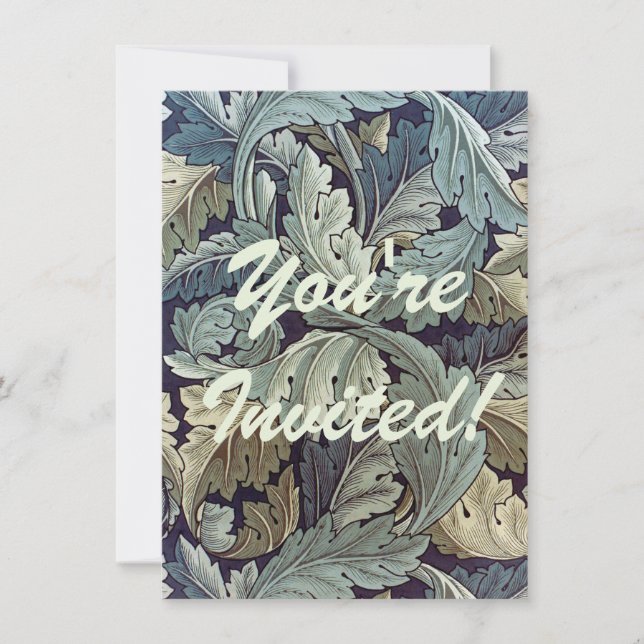 William Morris Acanthus Wallpaper Leaves Invitation (Front)