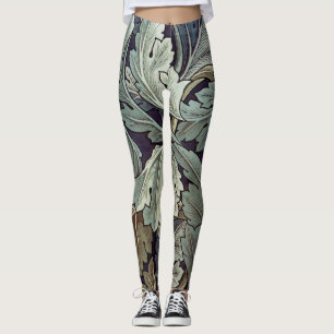 William Morris Acanthus Wallpaper Leaves Leggings