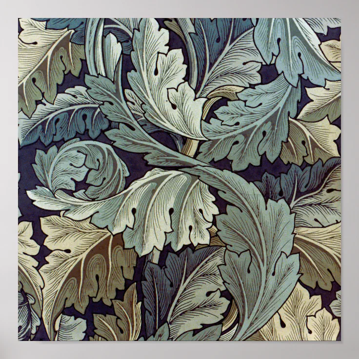 William Morris Acanthus Wallpaper Leaves Poster | Zazzle