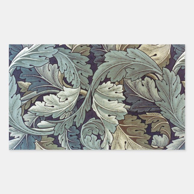 William Morris Acanthus Wallpaper Leaves Rectangular Sticker (Front)