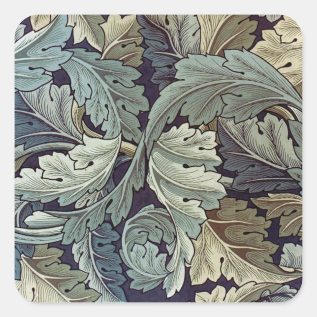 William Morris Acanthus Wallpaper Leaves Square Sticker (Front)