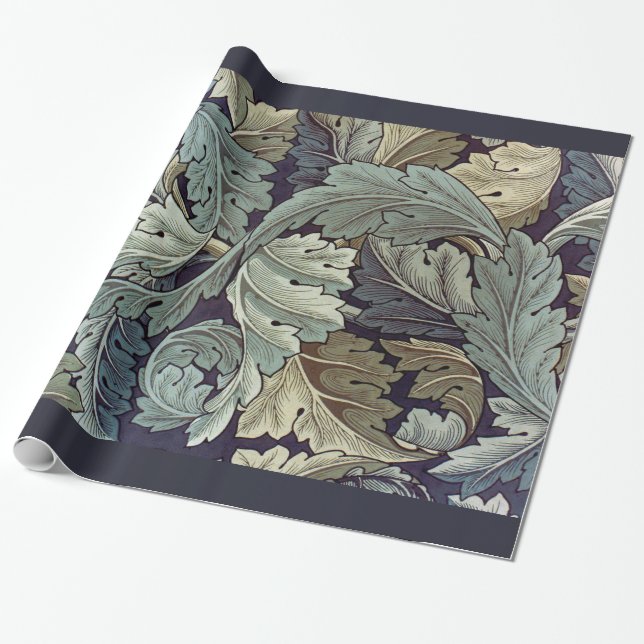 William Morris Acanthus Wallpaper Leaves Wrapping Paper (Unrolled)