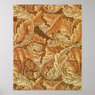 William Morris Acathus Brown Autumn Leaves Poster