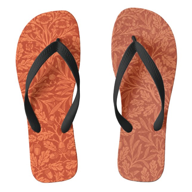 William Morris Acorn Wallpaper Nature Design Flip Flops (Footbed)