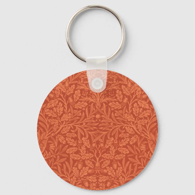 William Morris Acorn Wallpaper Nature Design Key Ring (Front)