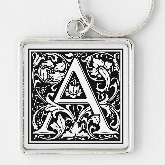 William Morris Alphabet “A” Key Ring (Front)