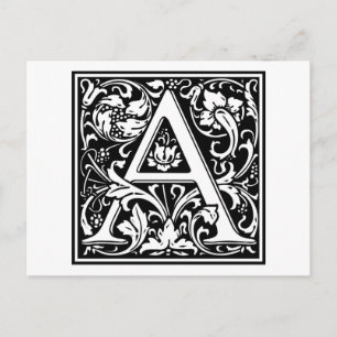 William Morris Alphabet "A" Postcard