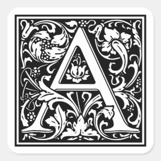 William Morris Alphabet “A” Square Sticker