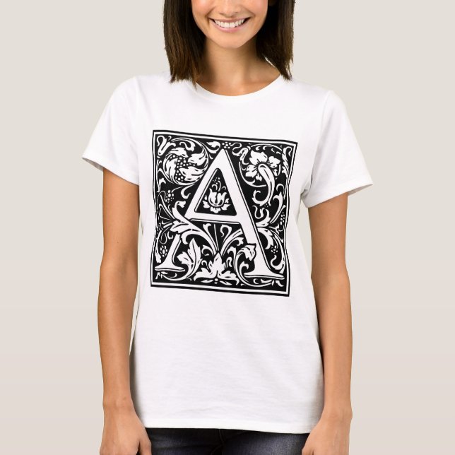 William Morris Alphabet “A” T-Shirt (Front)