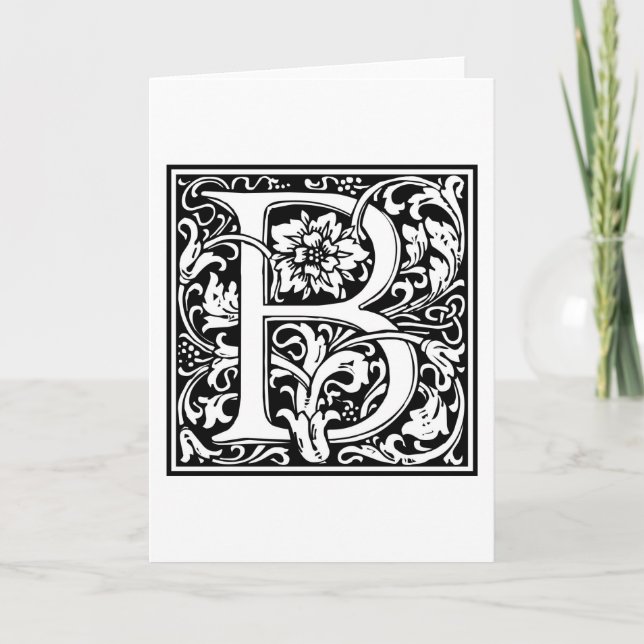 William Morris Alphabet “B” Note Card (Front)