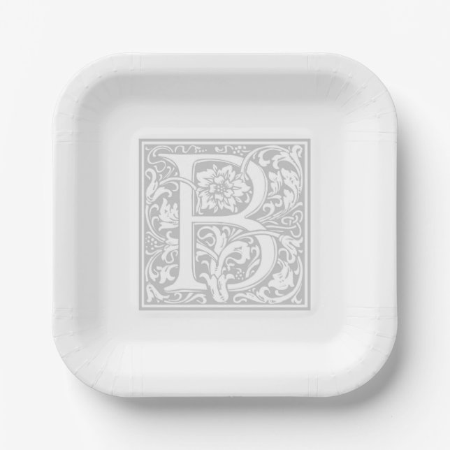 William Morris Alphabet “B” Paper Plates (Front)