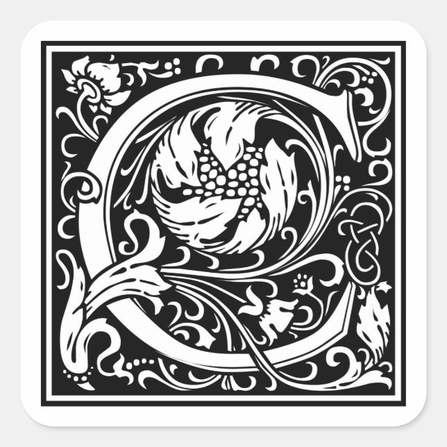 William Morris Alphabet “C” Square Sticker (Front)