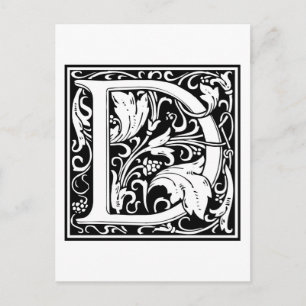 William Morris Alphabet “D” Postcard