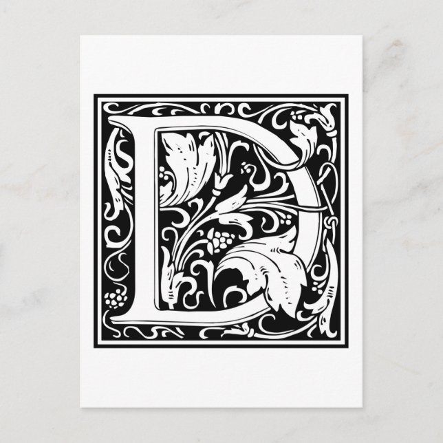 William Morris Alphabet “D” Postcard (Front)