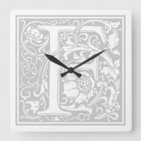 William Morris Alphabet “F” Square Wall Clock