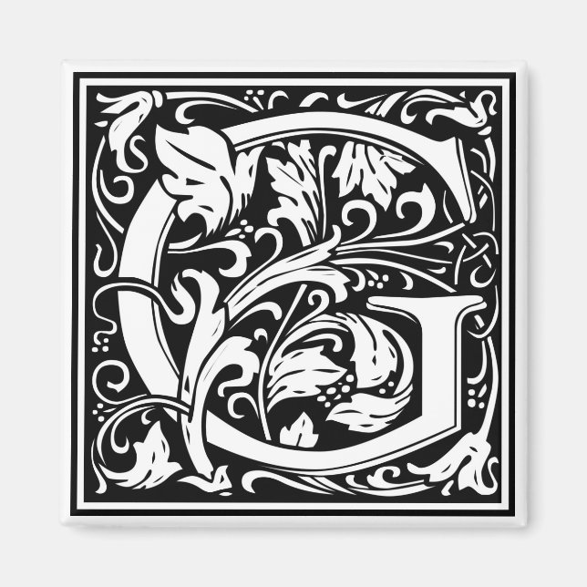 William Morris Alphabet “G” Magnet (Front)