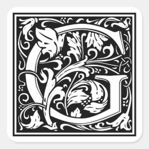 William Morris Alphabet “G” Square Sticker