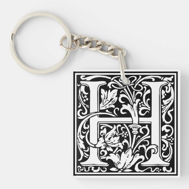 William Morris Alphabet “H” Key Ring (Front)