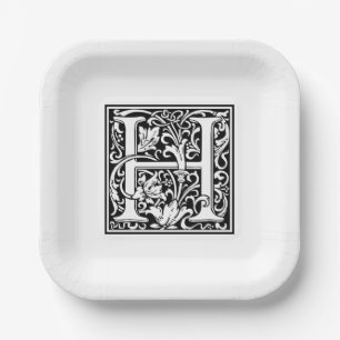 William Morris Alphabet “H” Paper Plates
