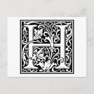 William Morris Alphabet “H” Postcard