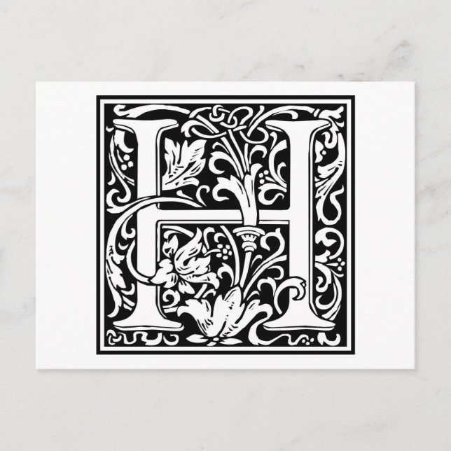 William Morris Alphabet “H” Postcard (Front)