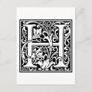 William Morris Alphabet “H” Postcard