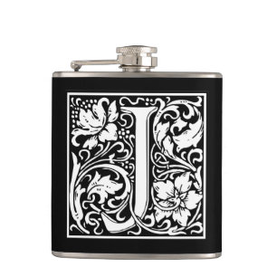 William Morris Alphabet “J” Hip Flask