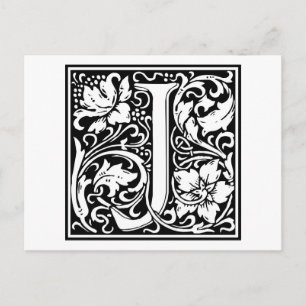 William Morris Alphabet “J” Postcard