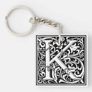 William Morris Alphabet “K” Key Ring