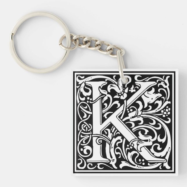 William Morris Alphabet “K” Key Ring (Front)