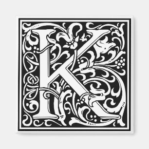 William Morris Alphabet “K” Magnet
