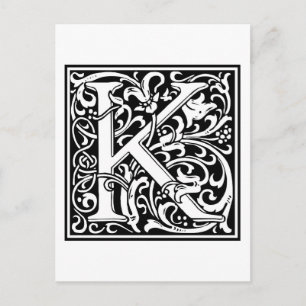 William Morris Alphabet “K” Postcard