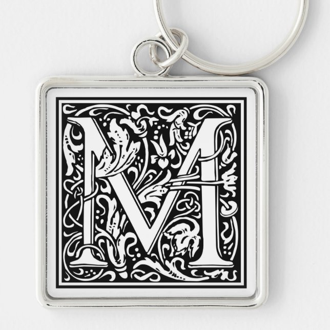William Morris Alphabet “M” Key Ring (Front)